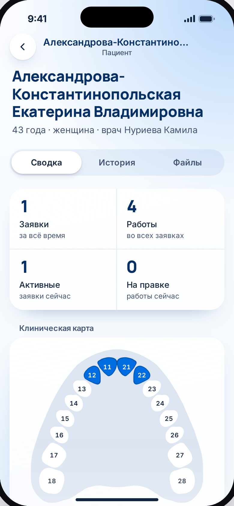 Пациент с длинным ФИО