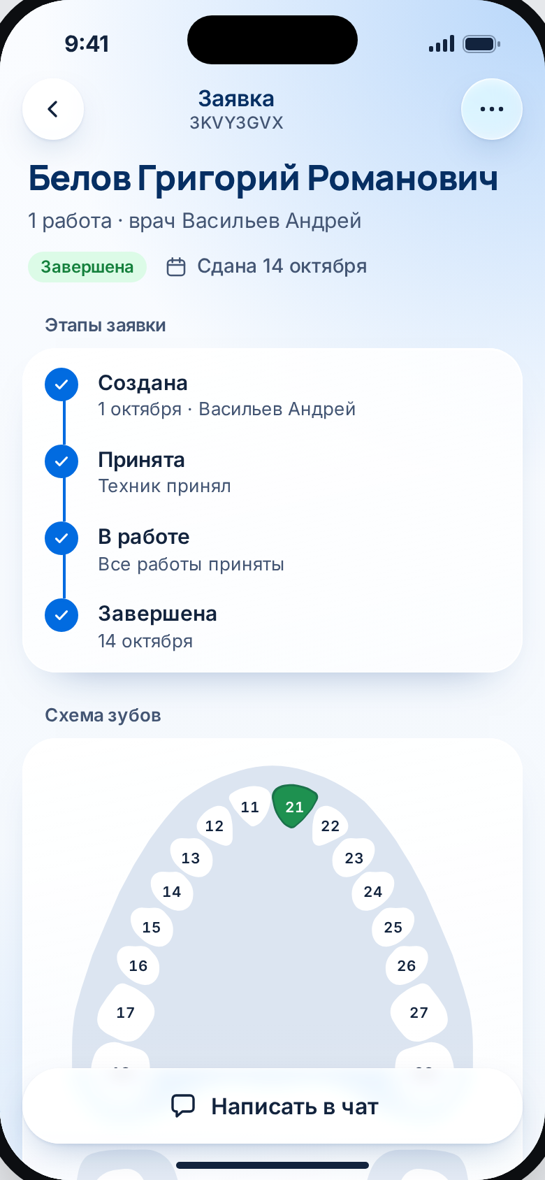 Заявка завершена